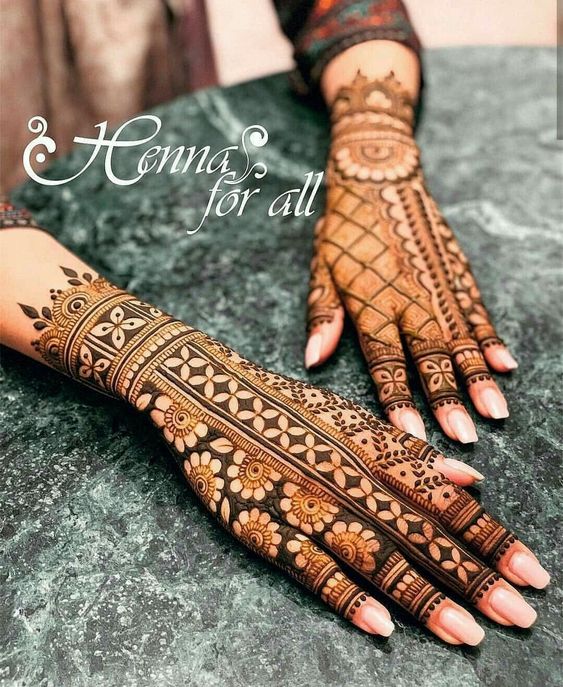 Beautiful Front and Back Hand Mehndi Designs For Bridal!