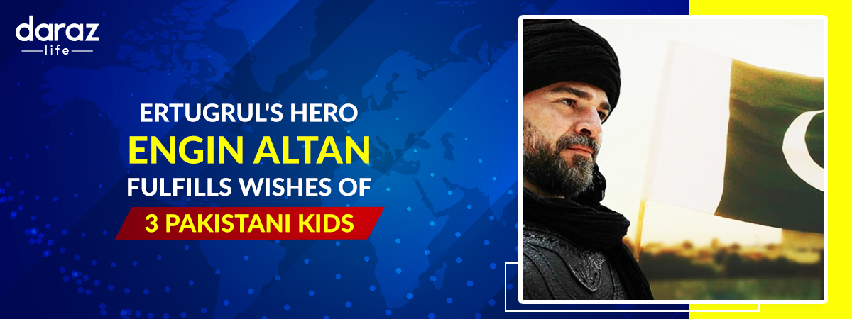  Ertugrul’s Hero Engin Altan Fulfills Wishes of 3 Pakistani Kids
