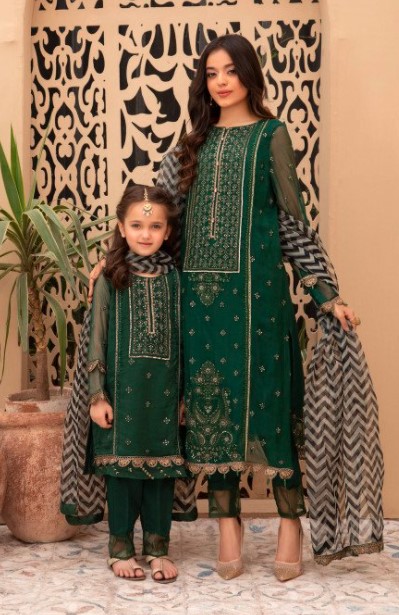 maria b suit bottle green for eid 