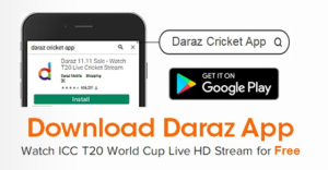 Watch ICC T20 Cricket Worldcup Live Streaming on Daraz App