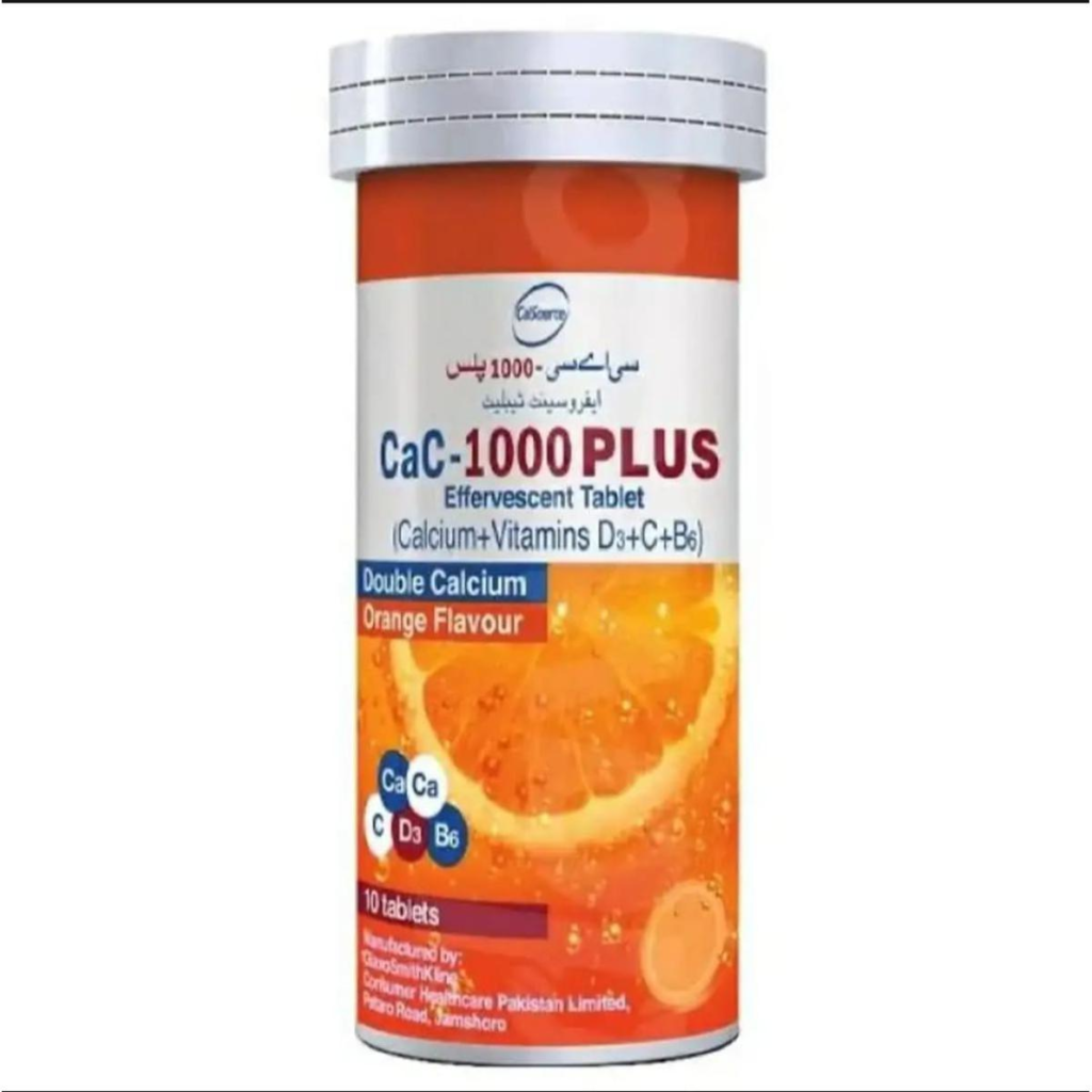 CaC 1000 Plus Orange Flavour calcium+ vitamins D3+B6 (20 pieces)