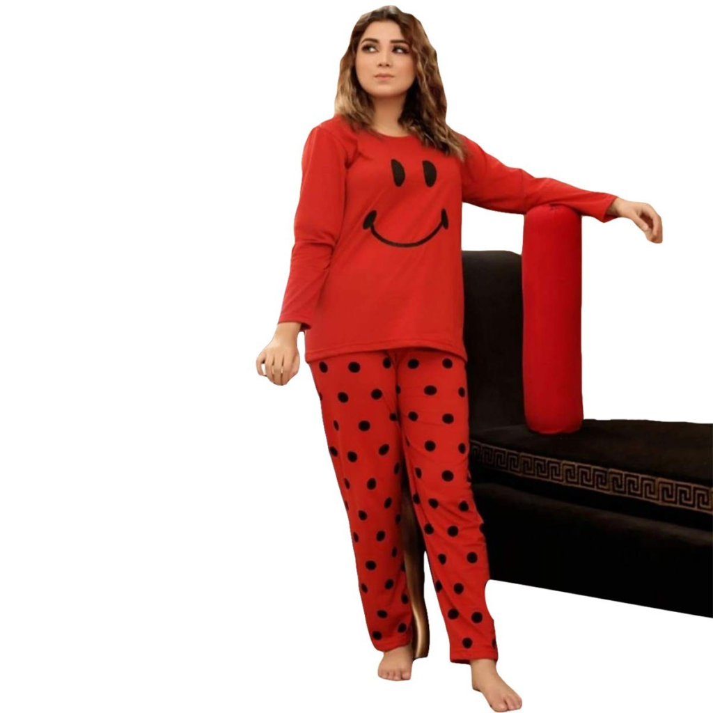 Red Smile Cute Printed Design SleepWear