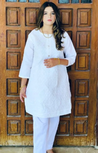 2. Royal Clothing White Chinkari Kurti