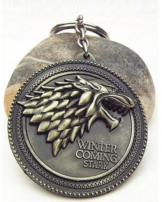  House Stark Dire Wolf Keychain